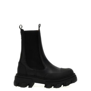Ganni Women Leather Ankle Boots